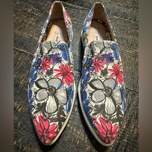 MIU MIU multicolor canvas Slip-On flats, size 36, authenticated